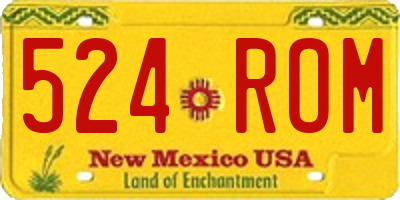NM license plate 524ROM