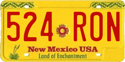NM license plate 524RON