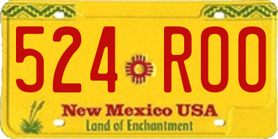 NM license plate 524ROO