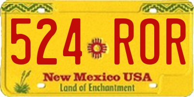 NM license plate 524ROR