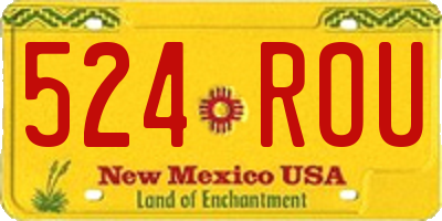 NM license plate 524ROU