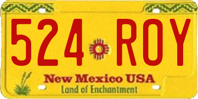 NM license plate 524ROY