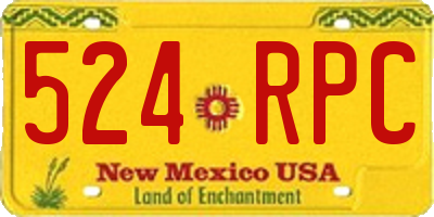 NM license plate 524RPC