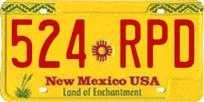 NM license plate 524RPD