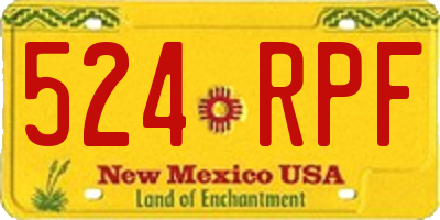 NM license plate 524RPF