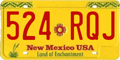 NM license plate 524RQJ
