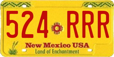 NM license plate 524RRR