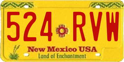 NM license plate 524RVW
