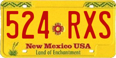 NM license plate 524RXS