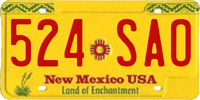 NM license plate 524SAO