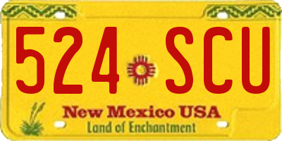 NM license plate 524SCU