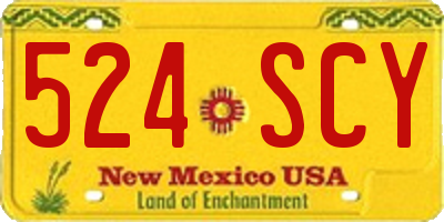 NM license plate 524SCY