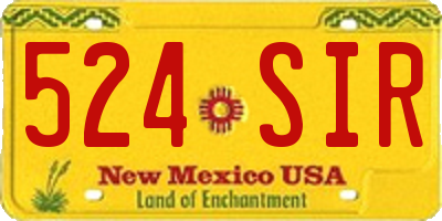 NM license plate 524SIR