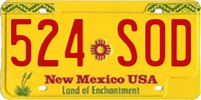 NM license plate 524SOD