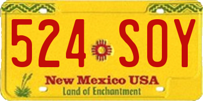 NM license plate 524SOY