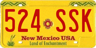 NM license plate 524SSK