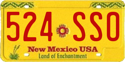 NM license plate 524SSO