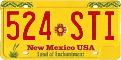 NM license plate 524STI