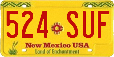NM license plate 524SUF