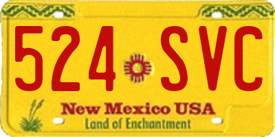 NM license plate 524SVC