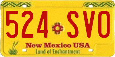 NM license plate 524SVO