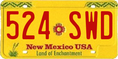 NM license plate 524SWD