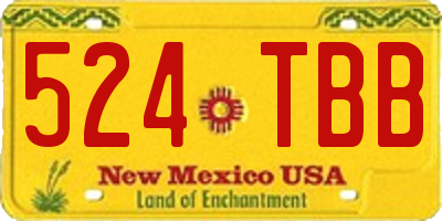 NM license plate 524TBB