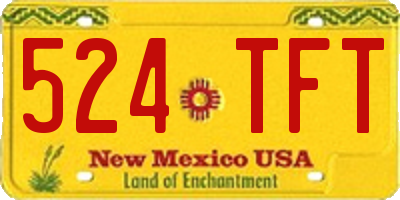 NM license plate 524TFT