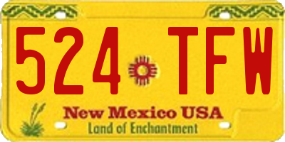 NM license plate 524TFW