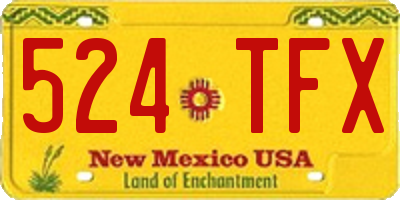 NM license plate 524TFX