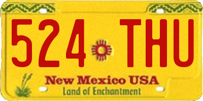 NM license plate 524THU
