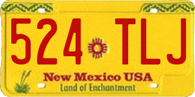 NM license plate 524TLJ