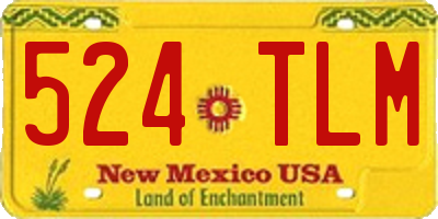 NM license plate 524TLM