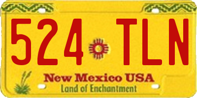 NM license plate 524TLN