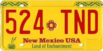 NM license plate 524TND
