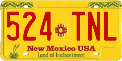 NM license plate 524TNL