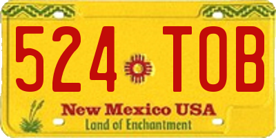NM license plate 524TOB