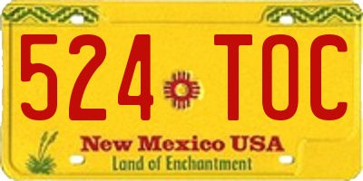 NM license plate 524TOC