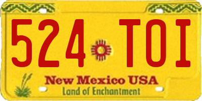 NM license plate 524TOI