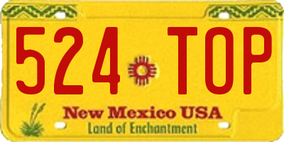 NM license plate 524TOP
