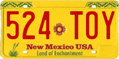 NM license plate 524TOY