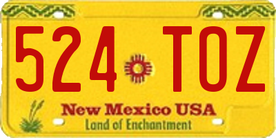 NM license plate 524TOZ