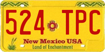 NM license plate 524TPC