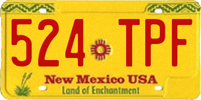NM license plate 524TPF