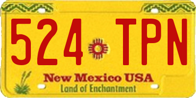 NM license plate 524TPN