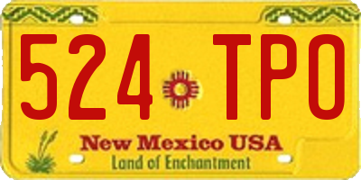 NM license plate 524TPO