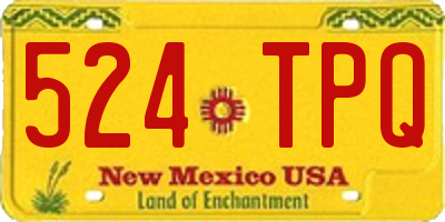 NM license plate 524TPQ