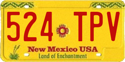 NM license plate 524TPV