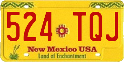 NM license plate 524TQJ