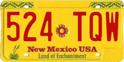 NM license plate 524TQW